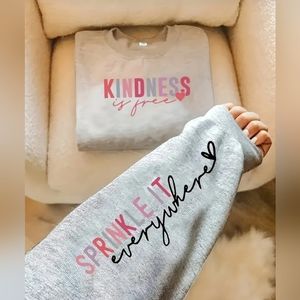 Women's Gray Sweatshirt with Positive Messages